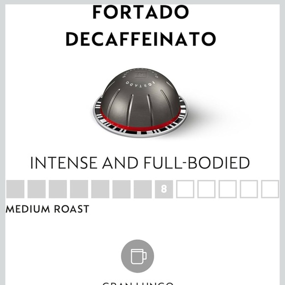 Nespresso Vertuo Fortado Coffee Pods Capsules 30 count Decaffeinated - Picture 3 of 6